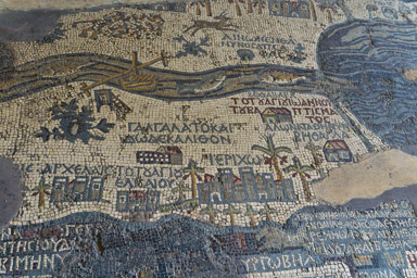 słynna mozaika z mapą Ziemi Świętej