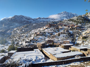 Zaouiat Ahansal pod śniegiem